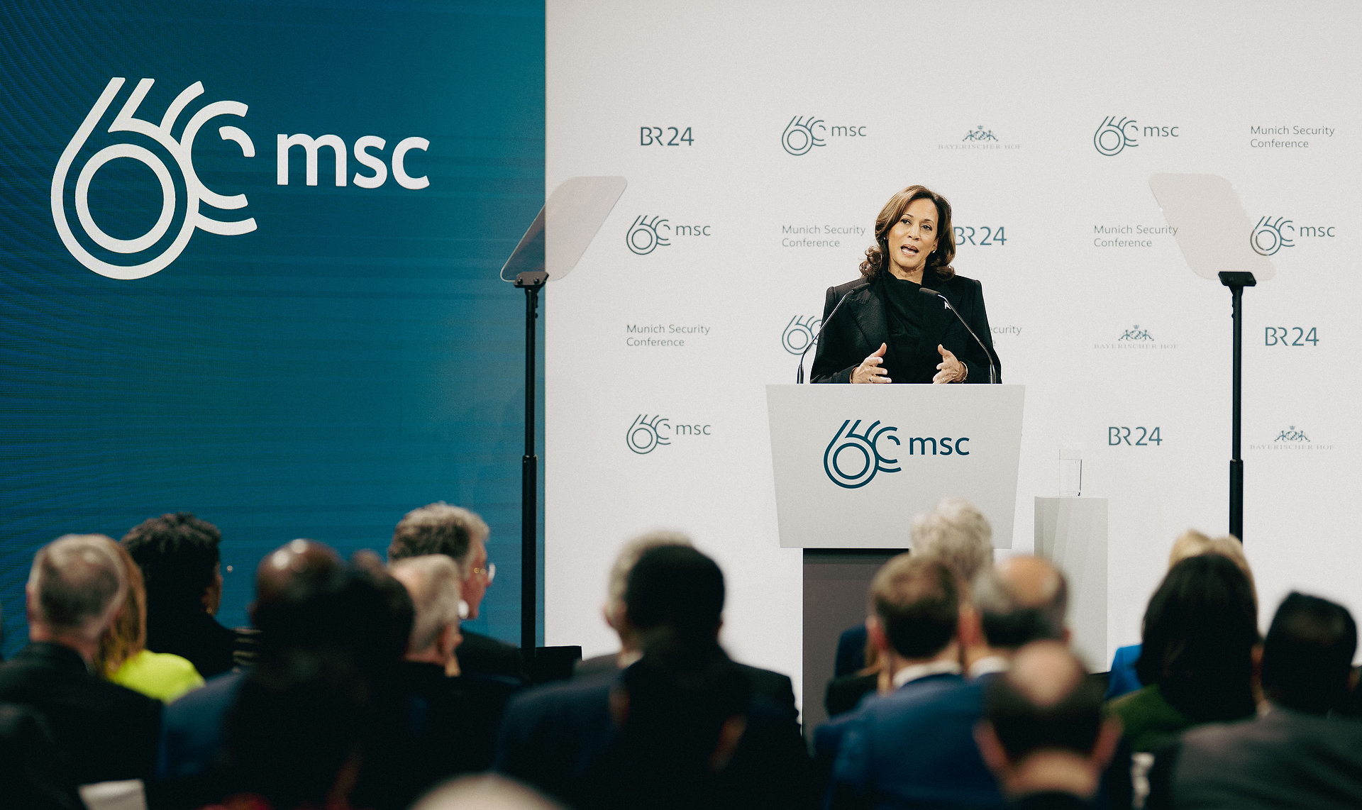 Kamala Harris spricht auf der MSC